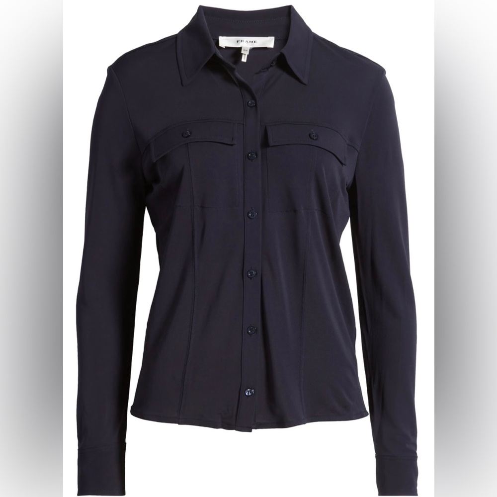 Navy Button-Up Shirt